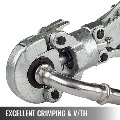 6T Hydraulic Crimping Tool V12-28mm TH16-32mm Press Pliers, V-shaped/TH-Shaped Pipe Crimping Pliers, Jaws 360° Head Hand-Held Press Pliers PE-X Crimping Tool for Composite Pipes PEX PE-X PB Pipe