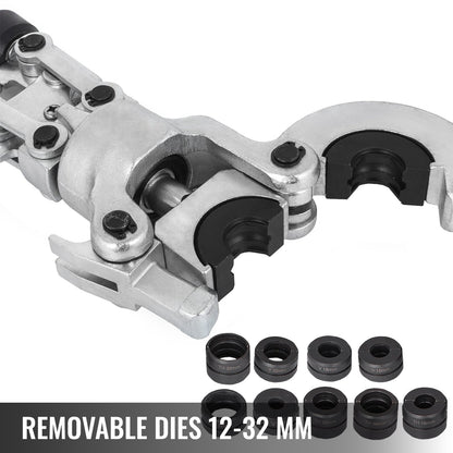 6T Hydraulic Crimping Tool V12-28mm TH16-32mm Press Pliers, V-shaped/TH-Shaped Pipe Crimping Pliers, Jaws 360° Head Hand-Held Press Pliers PE-X Crimping Tool for Composite Pipes PEX PE-X PB Pipe