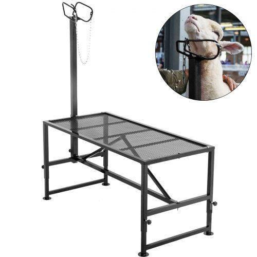 Livestock Stand 51x23 inches, Trimming Stand with Straight Head Piece, Goat Trimming Stand Metal Frame Sheep Shearing Stand Livestock Trimming Stands