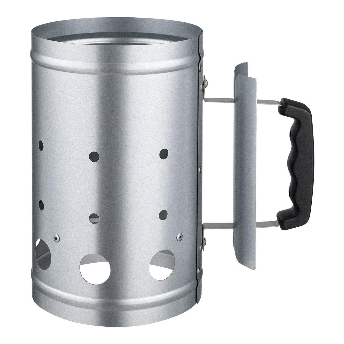 Charcoal Chimney Starter, 1.8kg Large Capacity Coal Fireplace, Heavy Duty BBQ Steel Chimney Starter for Charcoal Grill and Barbecues, Compact On-the-Go Carbon Lighter and BBQ Grill Tool, Silver