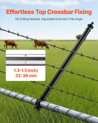 Chain Link Fence Extensions, 9 Packs 695 mm Extension Height, Galvanized Post Extender for 32 to 38 mm Top of Fence, U Bracket, Barbed Wire Extend Arm for Privacy, Prevent Dogs Jumping Out