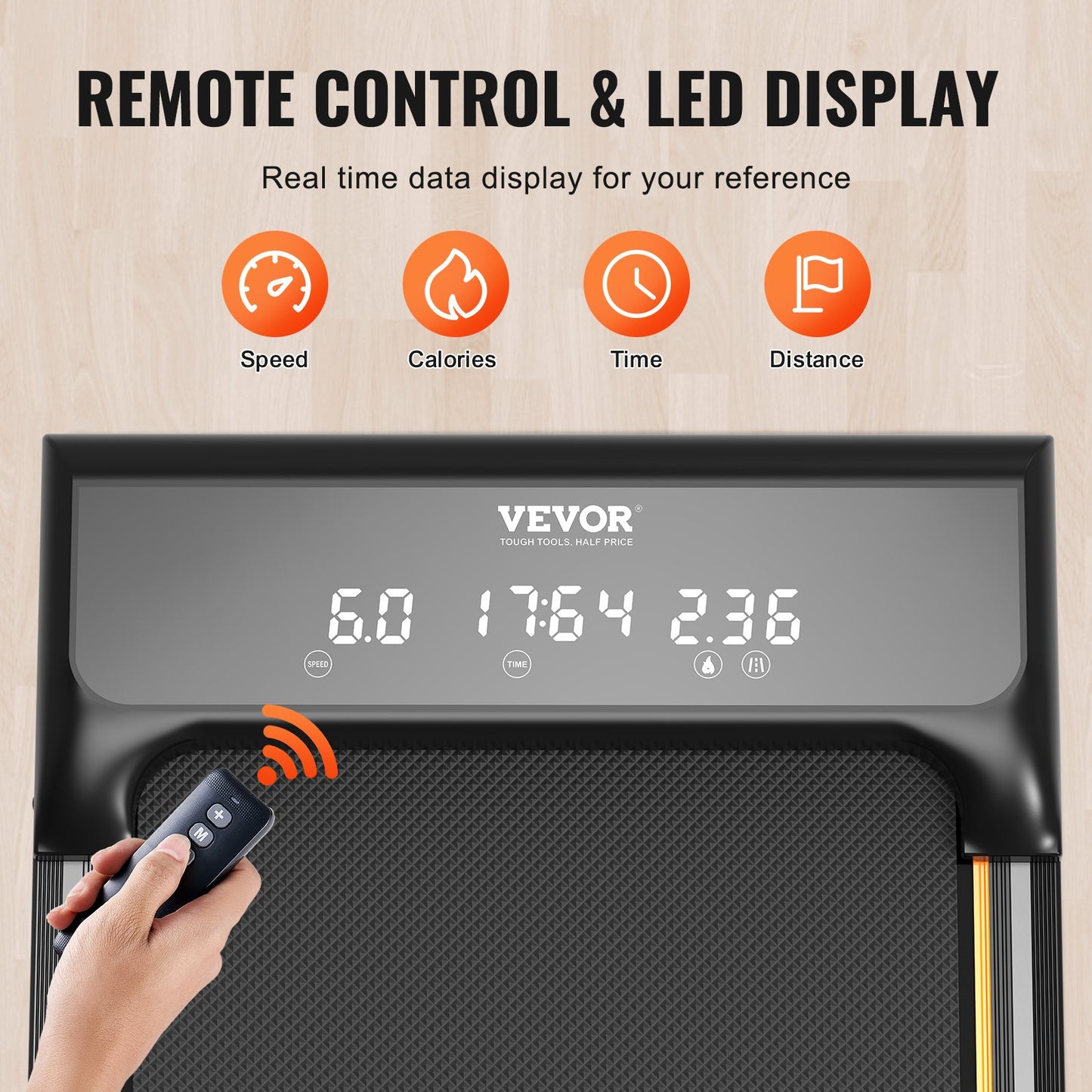 Walking Pad, Under Desk Treadmill for Home Office, Working Walking Jogging Machine, 265 Lbs Capacity 2.5HP Portable Lightweight Walking Pad, with Remote Control and LED Display