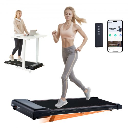 Walking Pad, Under Desk Treadmill with Incline, Working Walking Jogging Machine for Home Office, 265 Lbs Capacity 2.5HP Portable Walking Pad, with Remote Control, LED Display, and Bluetooth