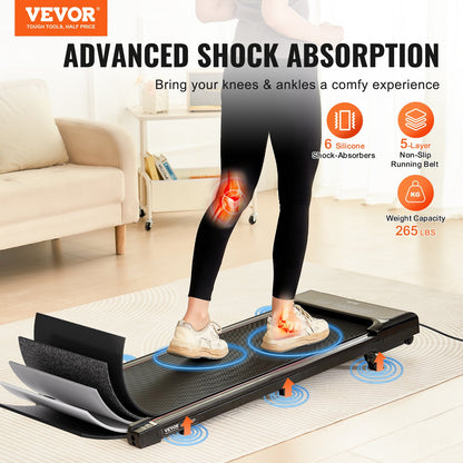 Walking Pad, Under Desk Treadmill with Incline, Working Walking Jogging Machine for Home Office, 265 Lbs Capacity 2.5HP Portable Walking Pad, with Remote Control, LED Display, and Bluetooth