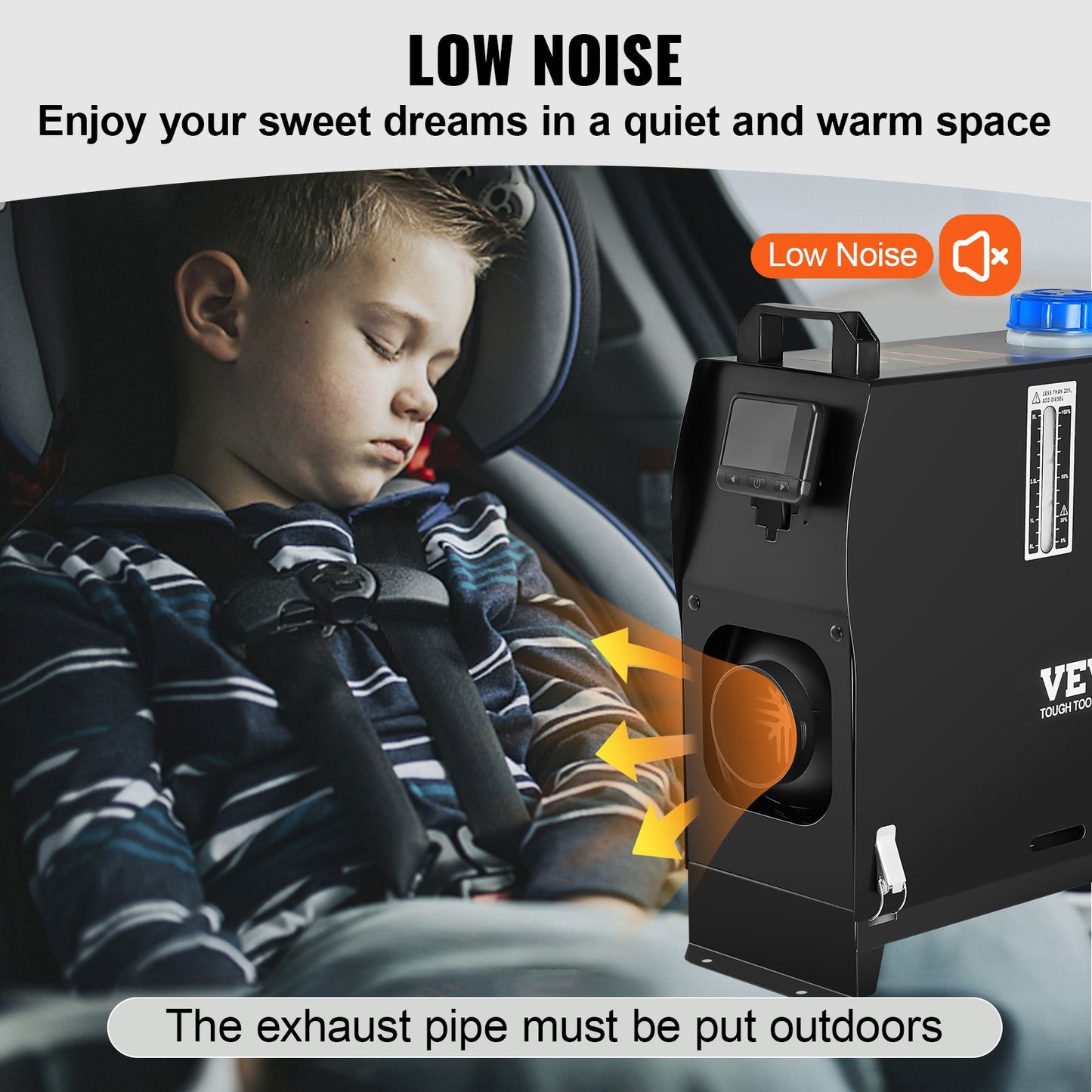 8KW Diesel Air Heater, Diesel Parking Heater, All in One 12V Truck Heater, One Outlet Hole, with Black LCD Switch, Fast Heating Diesel Heater, For RV Truck, Boat, Bus, Car Trailer, Caravan