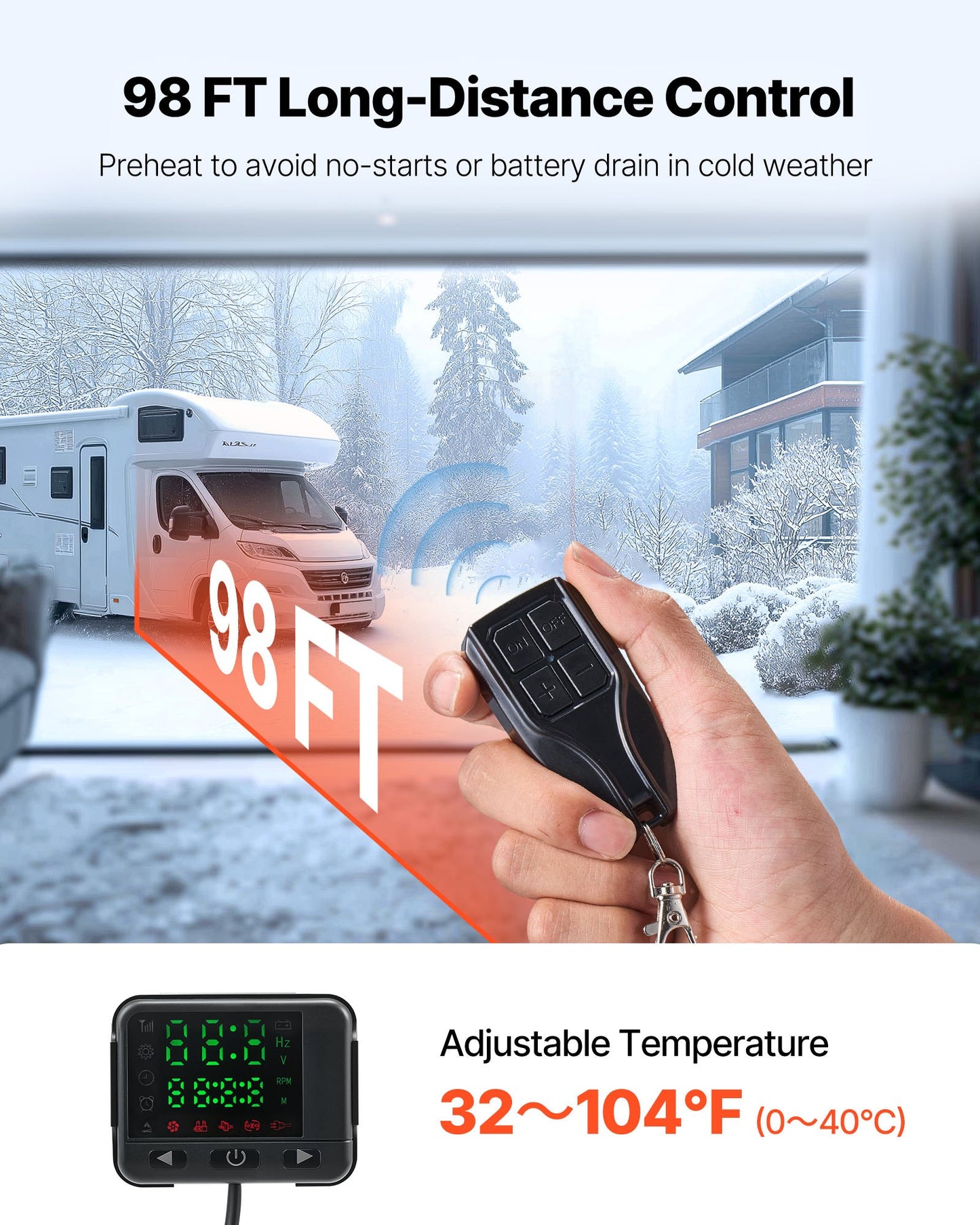 Diesel Air Heater, 12-24V 8KW, Fast Heating Diesel Parking Heater with Remote Control and Square Color Digital Display, Low Noise, Voice Announcement, for RV, Truck, Camper, Boat and Trailer