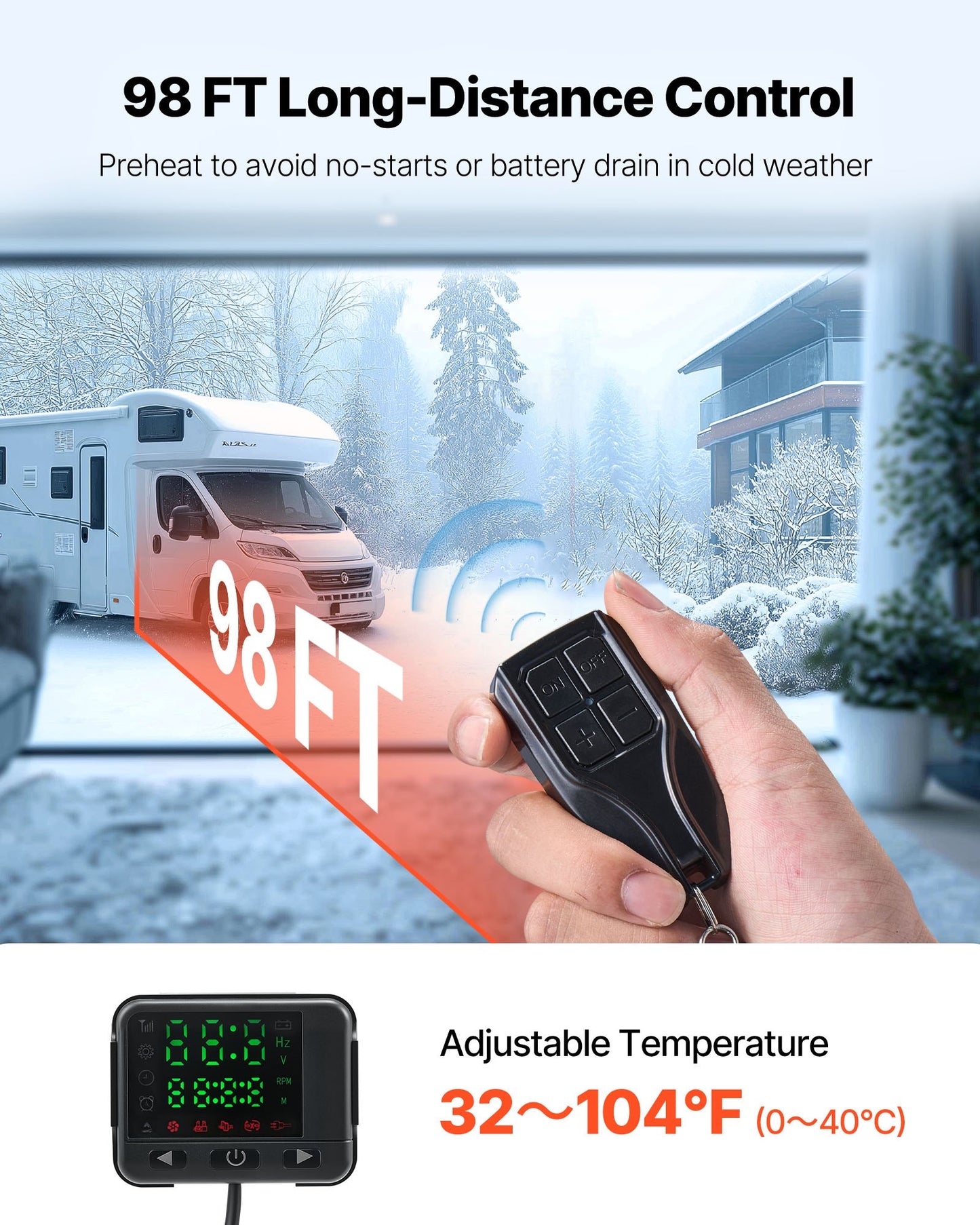Diesel Air Heater, 12-24V 8KW, Fast Heating Diesel Parking Heater with Remote Control and Color Digital Display, Low Noise, Voice Announcement, for RV, Truck, Camper, Van, Boat and Trailer