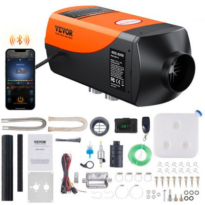 Bluetooth App Control Diesel Air Heater, 12V 2KW Diesel Heater with Automatic Altitude Adjustment, Remote Control and LCD, Diesel Parking Heater for RV Trailer Camper Van Boat