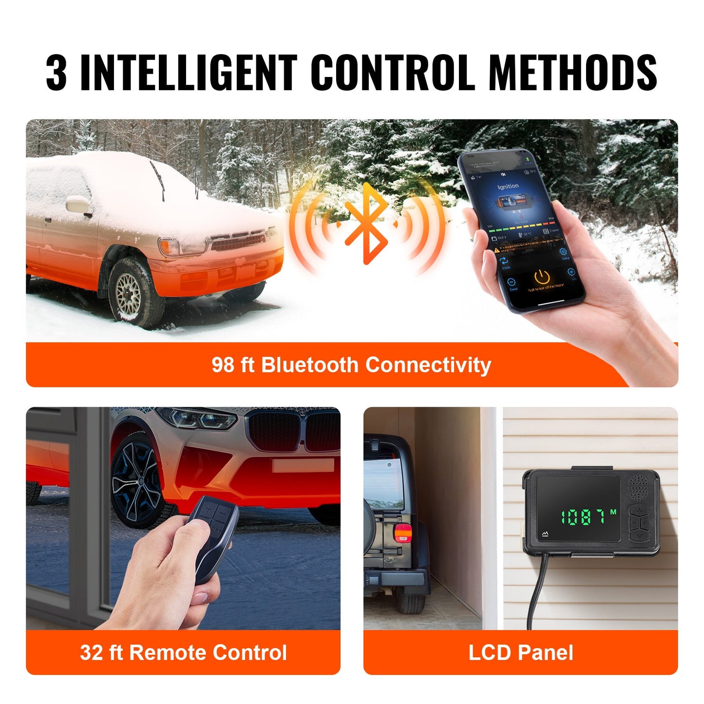 Bluetooth App Control Diesel Air Heater, 12V 2KW Diesel Heater with Automatic Altitude Adjustment, Remote Control and LCD, Diesel Parking Heater for RV Trailer Camper Van Boat