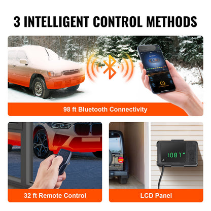 Bluetooth App Control Diesel Air Heater, 12V 2KW Diesel Heater with Automatic Altitude Adjustment, Remote Control and LCD, Diesel Parking Heater for RV Trailer Camper Van Boat
