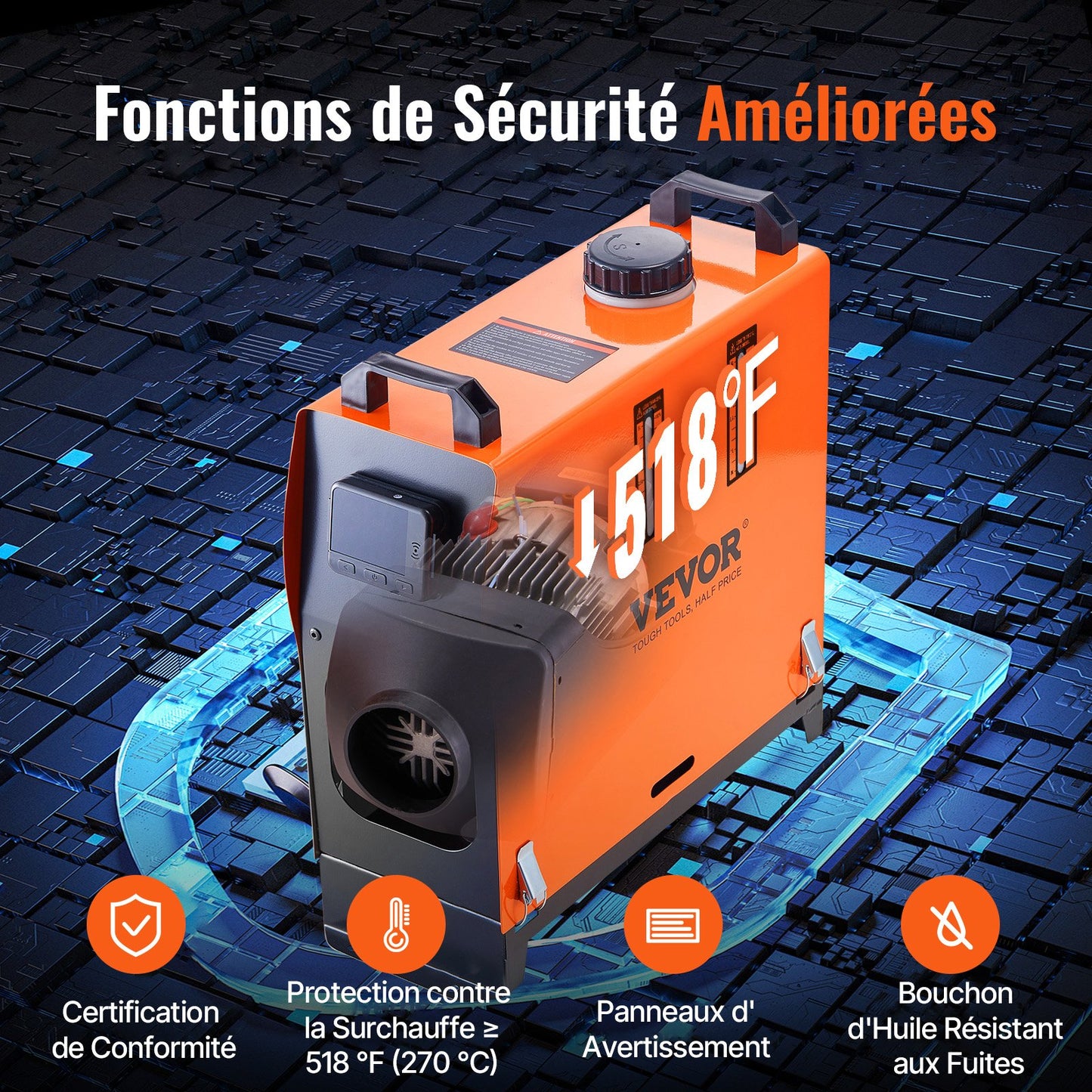 Diesel Air Heater All-in-one 12V 5KW LCD Remote Control for Car RV