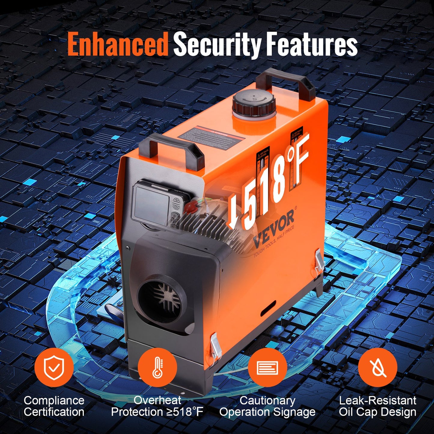 Diesel Air Heater All-in-one 12V 5KW Bluetooth App LCD for Car RV