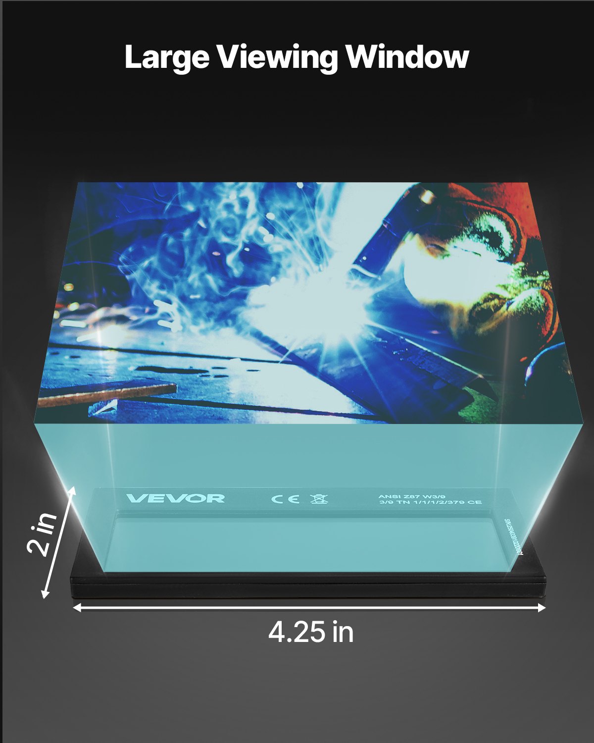 Auto Darkening Welding Lens 108 x 51 mm, Shade 11 True Color Welding Lens with Dual Arc Sensors, Compatible with Most Welding Helmets for TIG, MIG, MMA, ARC Applications