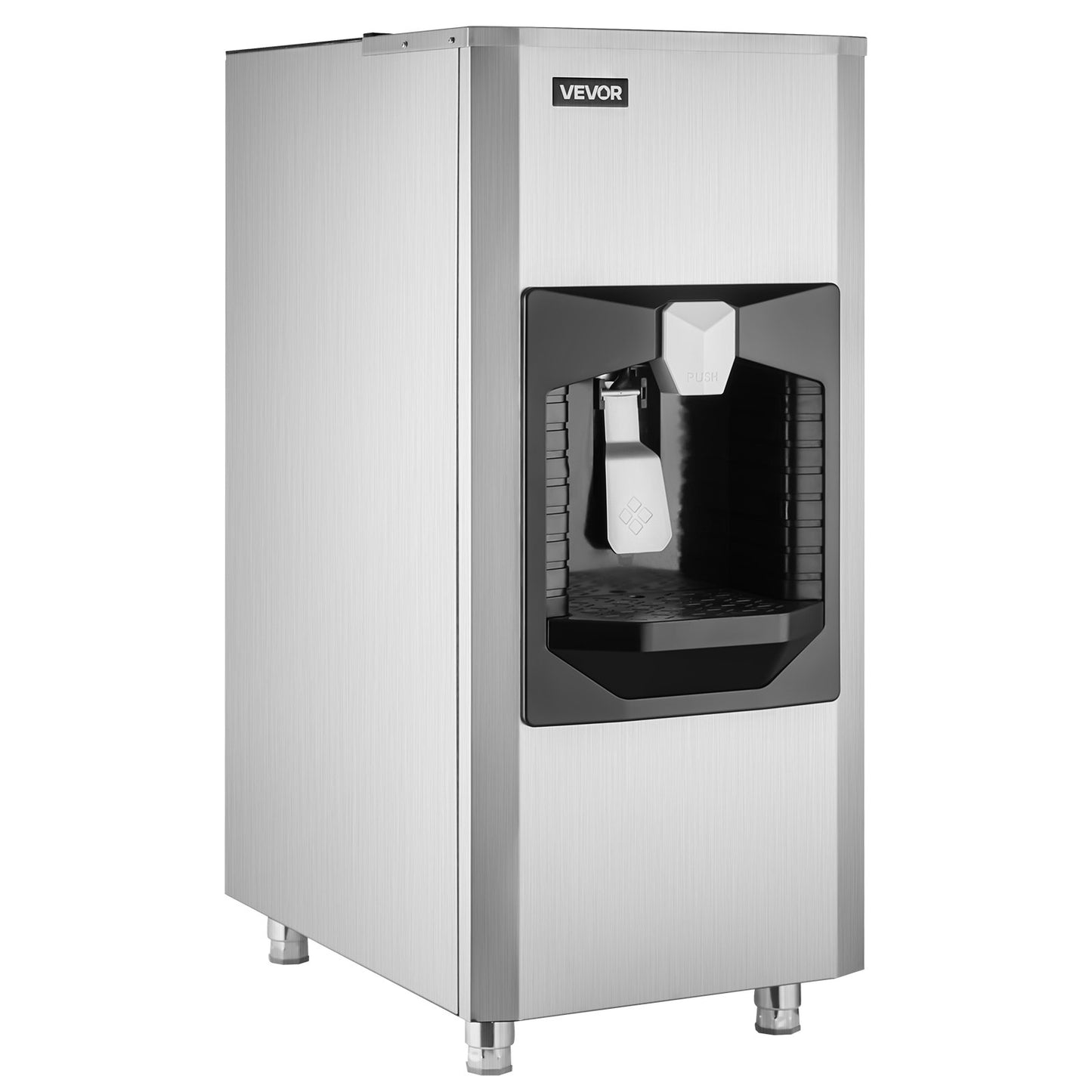 Ice Dispenser, Ice Storage Bin with 180 Lbs Storage Capacity, 20 Lbs/Min Automatic Ice Dispensing with Crusher, Height Adjustable Feet, for Commercial Ice Maker Machine, Restaurant and Hotel