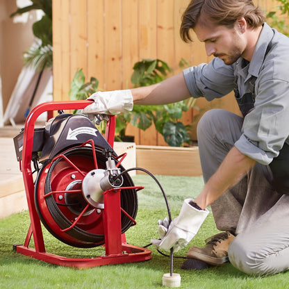 Drain Cleaner Machine Electric Drain Auger 1524 cm x 0.95 cm Auto Feed