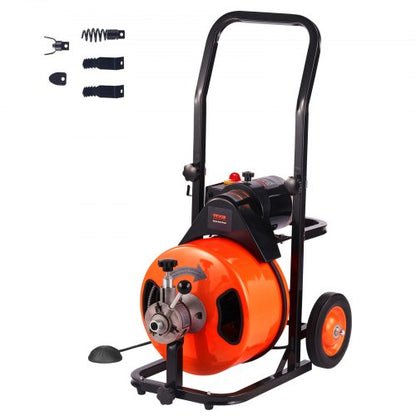 Drain Cleaner Machine Electric Drain Auger 3048 x 1.3 cm Auto Feed