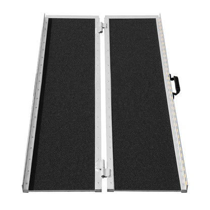 Portable Wheelchair Ramp, 121.9 cm 362.9 kg Capacity, Non-Slip Aluminum Folding Threshold Ramp, Foldable Mobility Scooter Ramp Wheel Chair Ramp, Handicap Ramp for Home Steps, Stairs, Doorways, Curbs