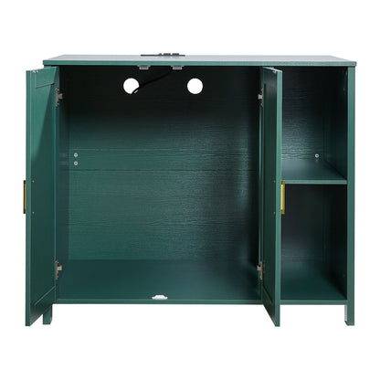 Cat Litter Robot Enclosure, 105 cm Self Cleaning Litter Box Cabinet, with Drawer & Detachable Divider, Automatic Litterbox Enclosure with Built-in Power Outlet, Fits Most Smart Litterboxes