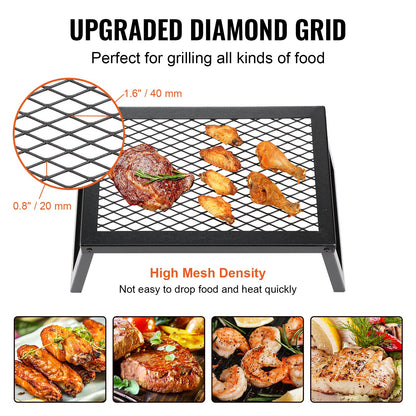 Folding Campfire Grill Portable Camping Fire Pit Steel Outdoor BBQ Picnic