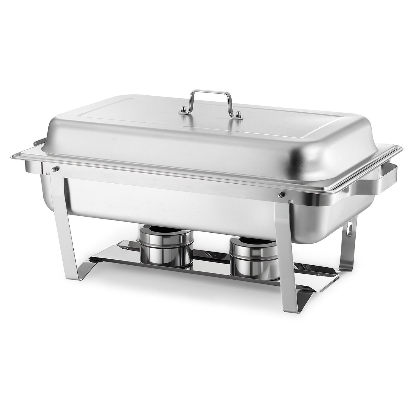 Rechteckiges Chafing Dish, 8,5 l, 2er-Pack, Edelstahl, Speisenwärmer-Set mit Hohlgriff, 1 Speisenzange, Deckel, Brennstoffbehälter, Chafing Dish für Bankette, Partys und Hochzeiten