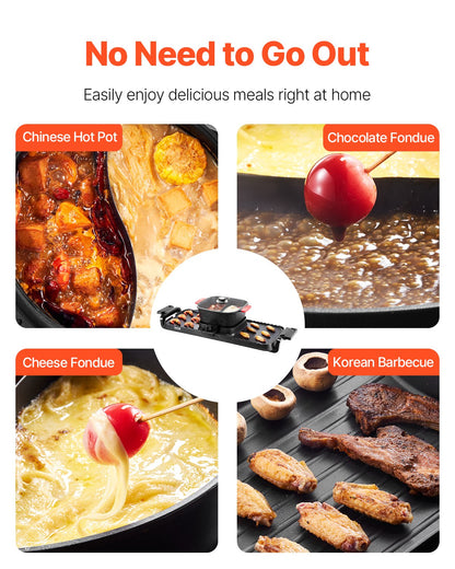 Hot Pot with Grill, 2300W 2-in-1 Electric Smokeless Grill and Hot Pot, Removable Shabu-shabu Hotpot with Non-stick Pan, Separate Dual Temperature Control, Indoor Korean BBQ for 1-6 People