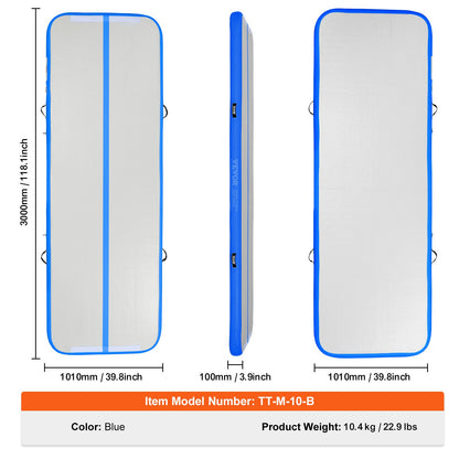 3.1 m Air Track Inflatable Training Tumbling Gymnastics Gym Mat with Pump