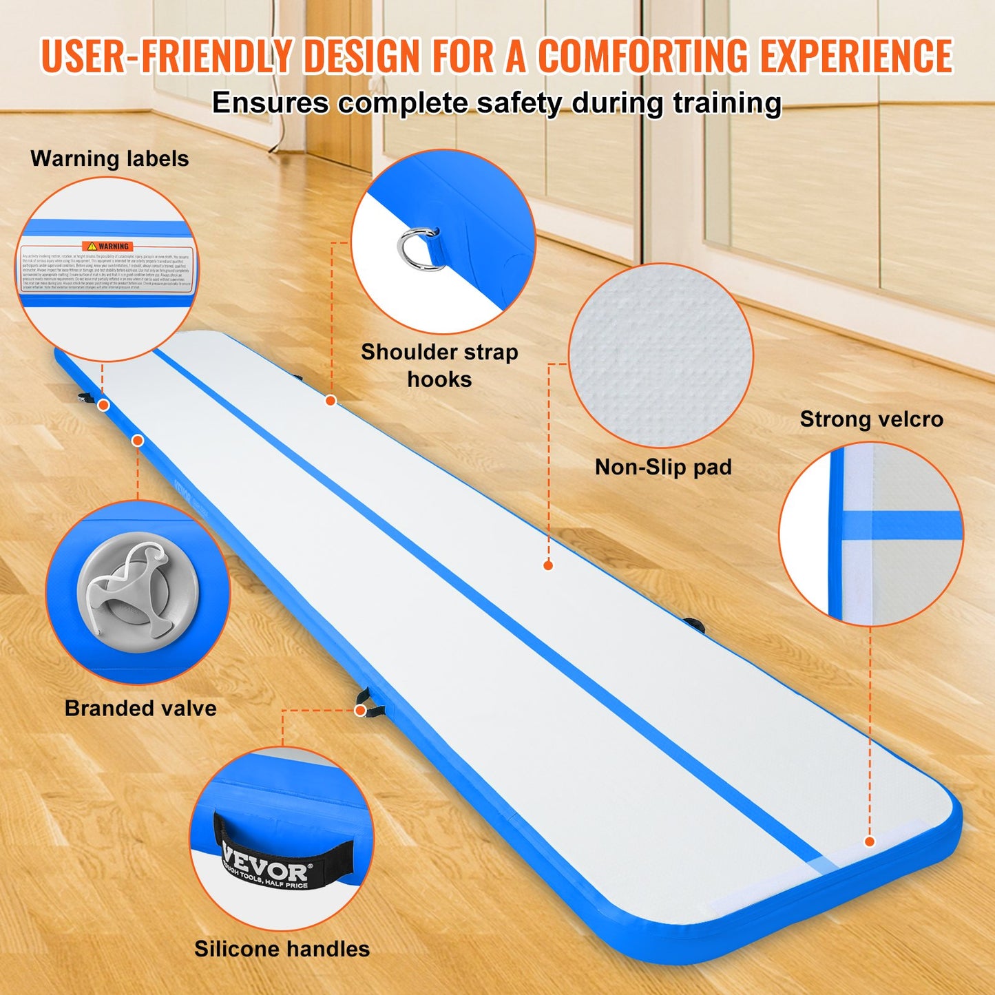 6.1 m Air Track Inflatable Training Tumbling Gymnastics Gym Mat with Pump