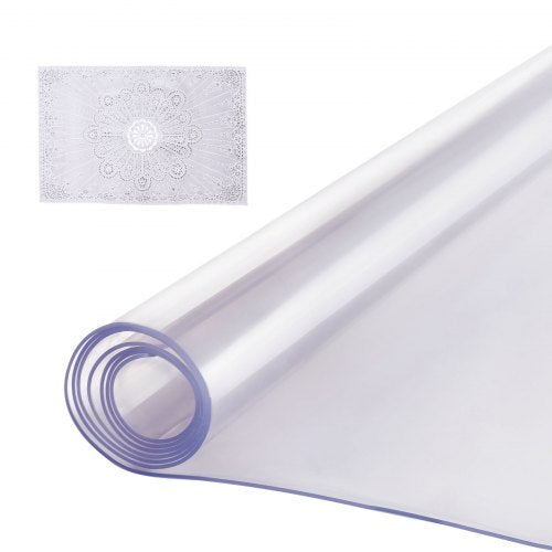 Plastic Table Cover, 40 x 60 Inch 2.0 mm Thick Clear Table Protector, Rectangle PVC Desk Mat, Waterproof & Easy Cleaning Desk Pad Tablecloth, for Office Dresser Dining Room Table Night Stand