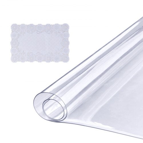 Clear Table Cover Protector, 36" x 72" Table Cover, 1.5 mm Thick PVC Plastic Tablecloth, Waterproof Desktop Protector for Writing Desk, Coffee Table, Dining Room Table