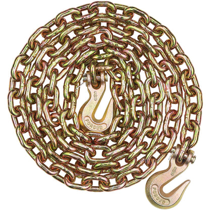 G80 Transport-Zurrkette, 3/8" x 10,3' Abschleppkette mit Schäkelhaken, 7100 lbs sichere Arbeitslast, Hochleistungs-Anhängerkette für den Transport von Abschleppwagen-Zurrausrüstung