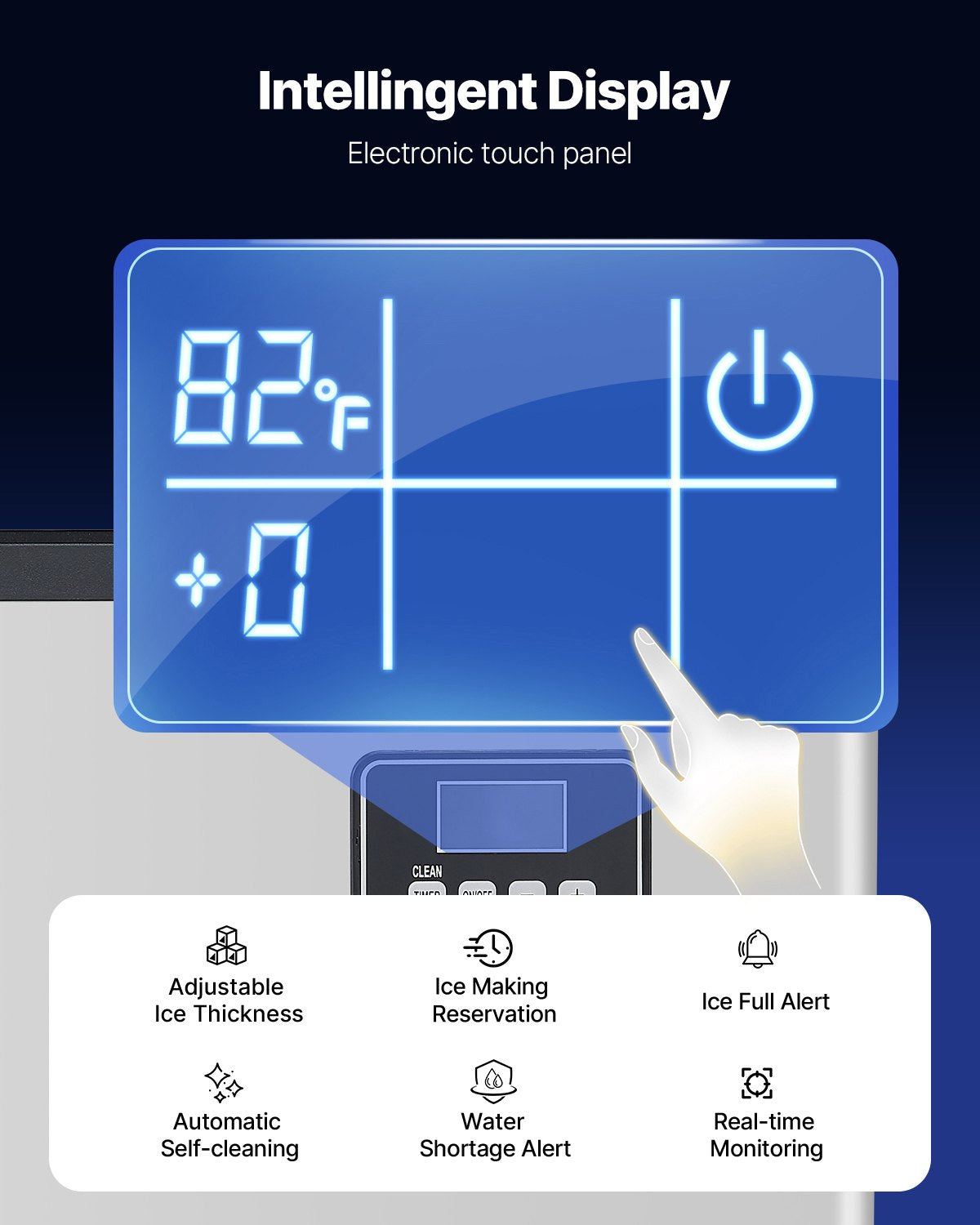 Commercial Ice Maker Machine, 249.5 kg/24H Ice-Making Machine with 136 kg Large Storage Bin, Auto Self-Cleaning Ice Maker with Touchscreen for Bar Cafe Restaurant Business Commercial
