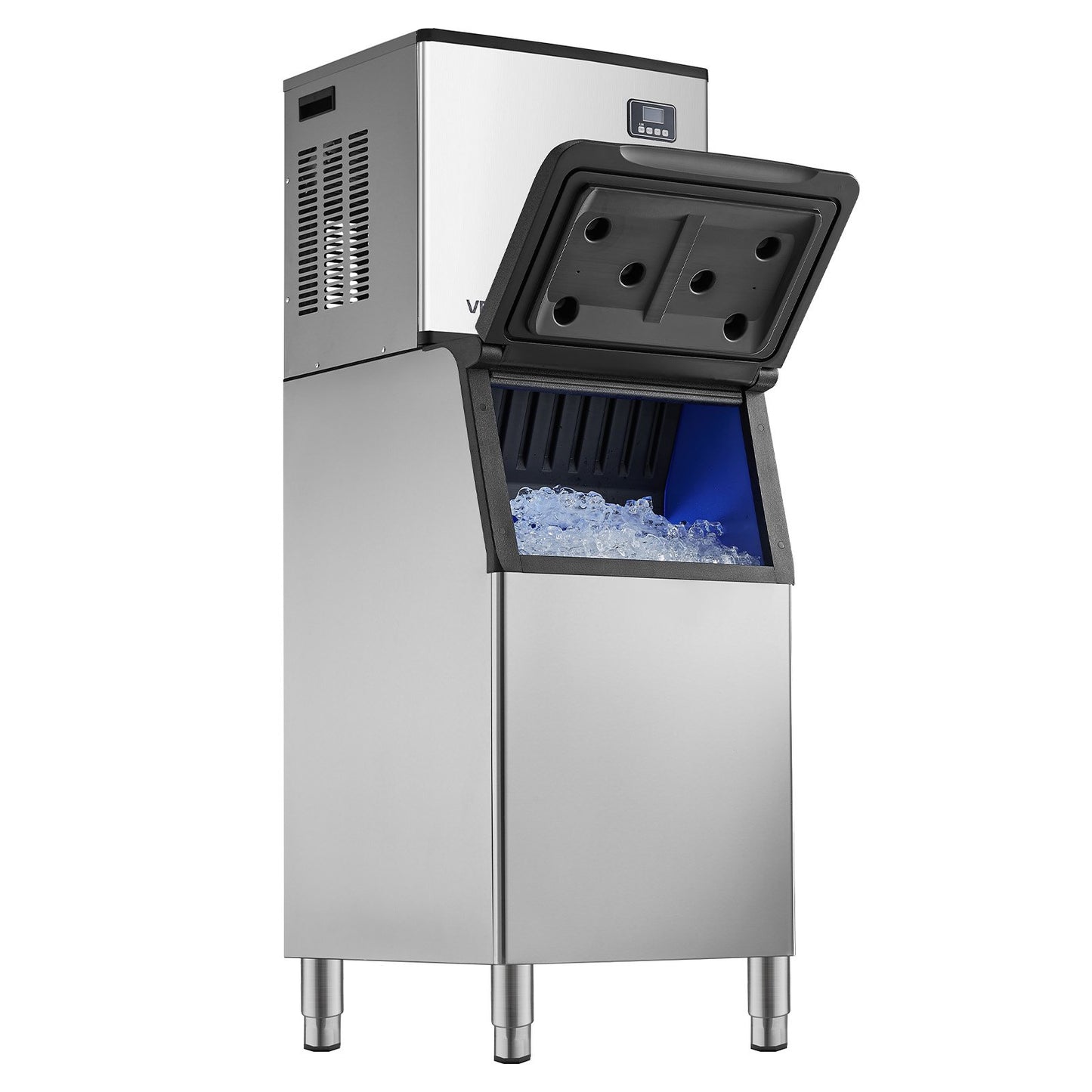 Commercial Ice Maker Machine, 249.5 kg/24H Ice-Making Machine with 136 kg Large Storage Bin, Auto Self-Cleaning Ice Maker with Touchscreen for Bar Cafe Restaurant Business Commercial