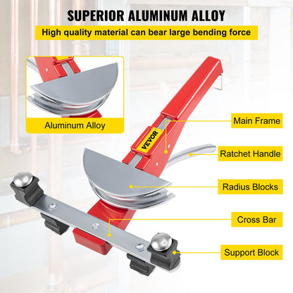 Kupferrohrbieger für HLK- und Kältetechnik, Ratschenrohrbieger 1/4" bis 7/8"