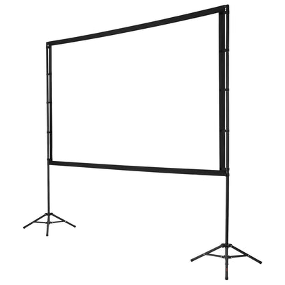 Projector Screen with Stand, 100 Inch 160° Wide Angle Indoor Outdoor Projection Screen, 16:9 4K HD Wrinkleless Portable Dual-Tripod Screens with Carry Bag, for Movie Home Theater Presentation