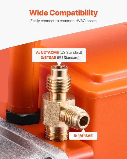 Vacuum Pump, 300 L/min(5 CFM), HVAC Single Stage Rotary Vane Vacuum Pump, for R134a R22 R410a Systems, Auto AC Vacuum Pump Kit with Oil Bottle, for Automotive Air Conditioner Maintenance Resin Degassing