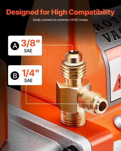 Vacuum Pump, 100 L/min, HVAC Single Stage Rotary Vane AC Vacuum Pump, for R134a R22 R410a Systems, with Oil Bottle, 4 Pole Motor, 5 Pa, for Automotive Air Conditioner Maintenance Resin Degassing