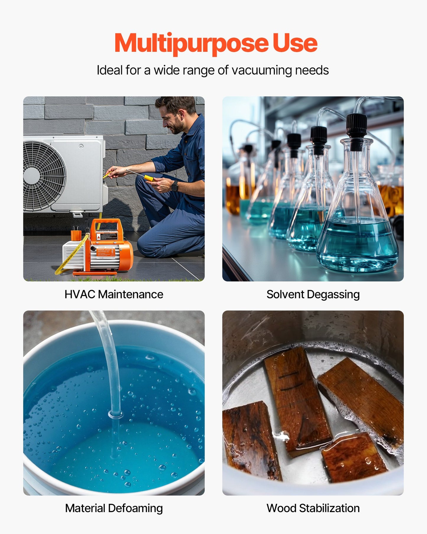 Vacuum Pump, 100 L/min, HVAC Single Stage Rotary Vane AC Vacuum Pump, for R134a R22 R410a Systems, with Oil Bottle, 4 Pole Motor, 5 Pa, for Automotive Air Conditioner Maintenance Resin Degassing