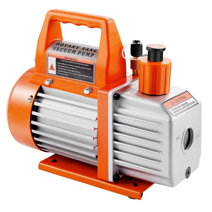 Vacuum Pump, 100 L/min, HVAC Single Stage Rotary Vane AC Vacuum Pump, for R134a R22 R410a Systems, with Oil Bottle, 4 Pole Motor, 5 Pa, for Automotive Air Conditioner Maintenance Resin Degassing