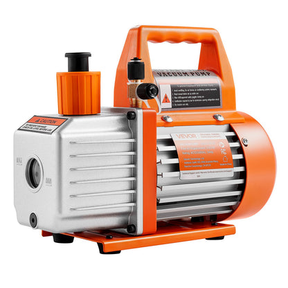 Vacuum Pump, 100 L/min, HVAC Single Stage Rotary Vane AC Vacuum Pump, for R134a R22 R410a Systems, with Oil Bottle, 4 Pole Motor, 5 Pa, for Automotive Air Conditioner Maintenance Resin Degassing