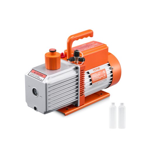 Vacuum Pump, 533 L/min(9 CFM), HVAC 2 Stage Rotary Vane Vacuum Pump, for R134a R22 R410a Systems, Auto AC Vacuum Pump Kit with Oil Bottle, for Automotive Air Conditioner Maintenance Resin Degassing