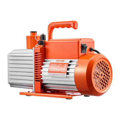 Vacuum Pump, 533 L/min(9 CFM), HVAC 2 Stage Rotary Vane Vacuum Pump, for R134a R22 R410a Systems, Auto AC Vacuum Pump Kit with Oil Bottle, for Automotive Air Conditioner Maintenance Resin Degassing