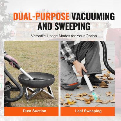 Ash Vacuum Cleaner, 15L with 1200W Powerful Suction, Fireplace Vacuum with Reverse Suction, 3M Power Cable, 16 Kpa Max. Vacuum, for Fireplaces, Pellet Stoves, Wood Stove, Log Burner