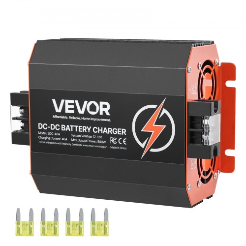 12V 40A DC/DC-Batterieladegerät, 500W, Bordladegerät für Blei-Säure-, Lithium-, AGM-, Gel- und Nassbatterien, intelligentes mehrstufiges Laden, für Wohnmobile, Nutzfahrzeuge, Boote, Yachten