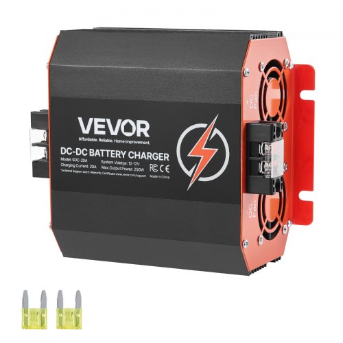 12V 20A DC/DC-Batterieladegerät, 250W, Bordladegerät für Blei-Säure-, Lithium-, AGM-, Gel- und Nassbatterien, intelligentes mehrstufiges Laden, für Wohnmobile, Nutzfahrzeuge, Boote, Yachten