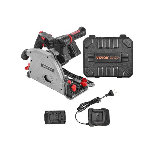 Cordless Track Saw, 140 mm(5-1/2 in) Blade, Brushless Plunge Circular Saw Kit, Tracksaw with 4Ah 20V Battery, Hard Case, 52 mm(2.05 in) Cutting Depth, for Wood, Plastic, Tool Only (Guide Rail Sold Separately)