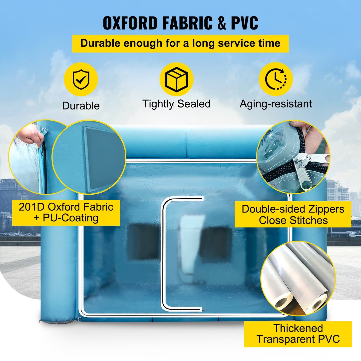 Inflatable Spray Booth Car Paint Tent 9 x 6 x 4 m W/ Filter & 2 Blowers