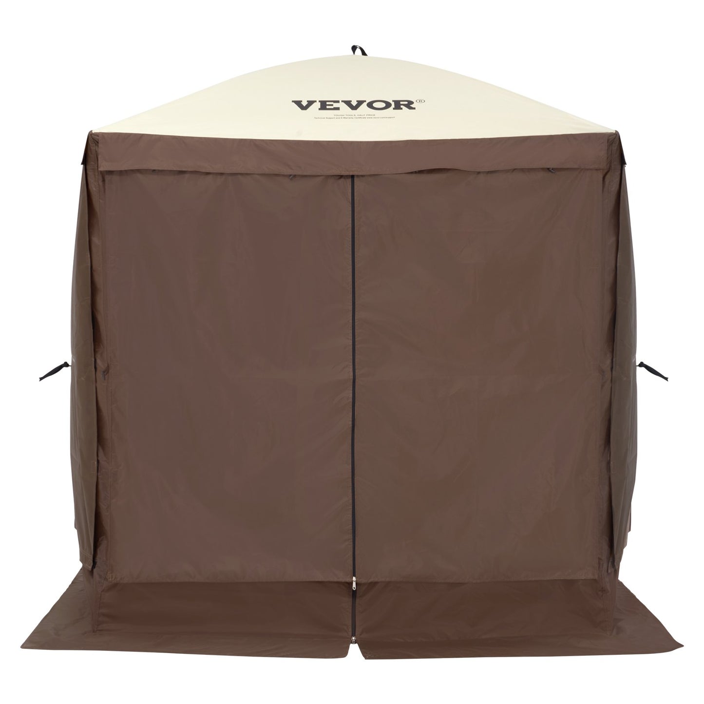 Pop Up Gazebo Tent, Pop-Up Screen Tent 4 Sided Canopy Sun Shelter with 4 Removable Privacy Wind Cloths & Mesh Windows, 6x6FT Quick Set Screen Tent with Mosquito Netting, Brown