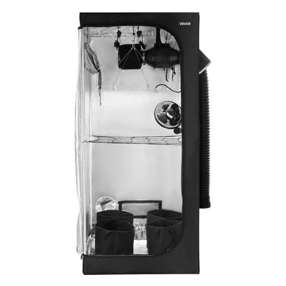 Indoor Grow Tent Kit, 80 x 80 x 180 cm, Indoor Plant Tent with Full Spectrum LED Grow Light & Ventilation System, 600D High Reflective Mylar, Growing Tents for Flower Veggie