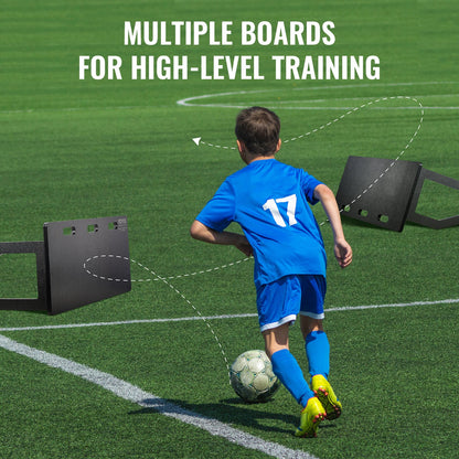 Soccer Rebounder Board, 101.6 x 40.6 cm Portable Soccer Wall with 2 Angles Rebound, Foldable HDPE Kickback Rebound Board, Soccer Training Equipment for Kids and Adults, Passing & Shooting Practice