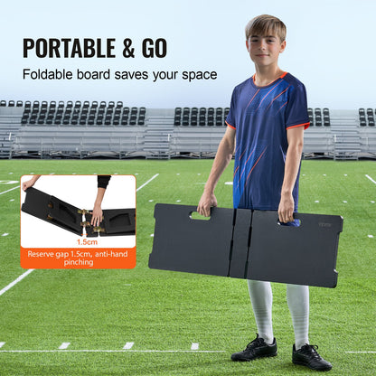 Soccer Rebounder Board, 45"X13" Portable Soccer Wall with 2 Angles Rebound, Foldable HDPE Kickback Rebound Board, Soccer Training Equipment for Kids and Adults, Passing & Shooting Practice